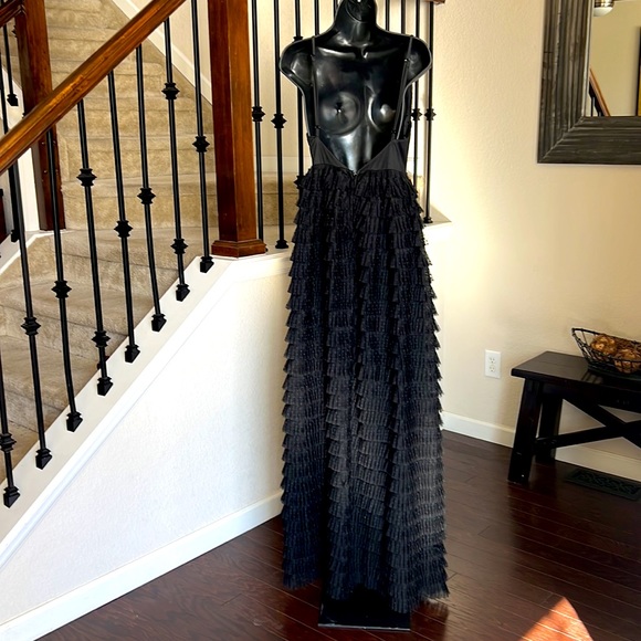 Evening dress | Black Ruffles | Backless | Spaghetti straps | size 5 | worn once - Picture 5 of 9